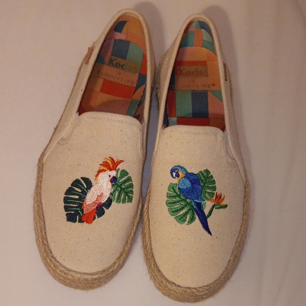 KEDS TROPICAL EMBROIDERED CANVAS SLIP-ON SYDNEY AUSTRALIA